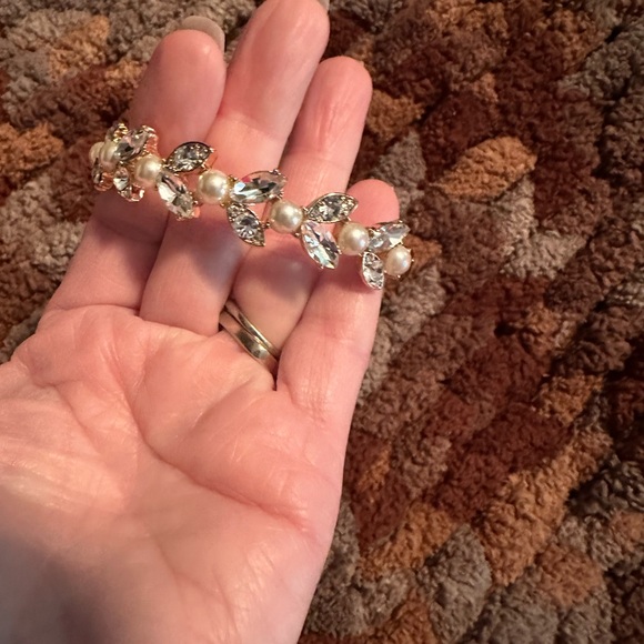Anne Klein Gold and Silver Crystal bangle style Bracelet - Picture 1 of 10